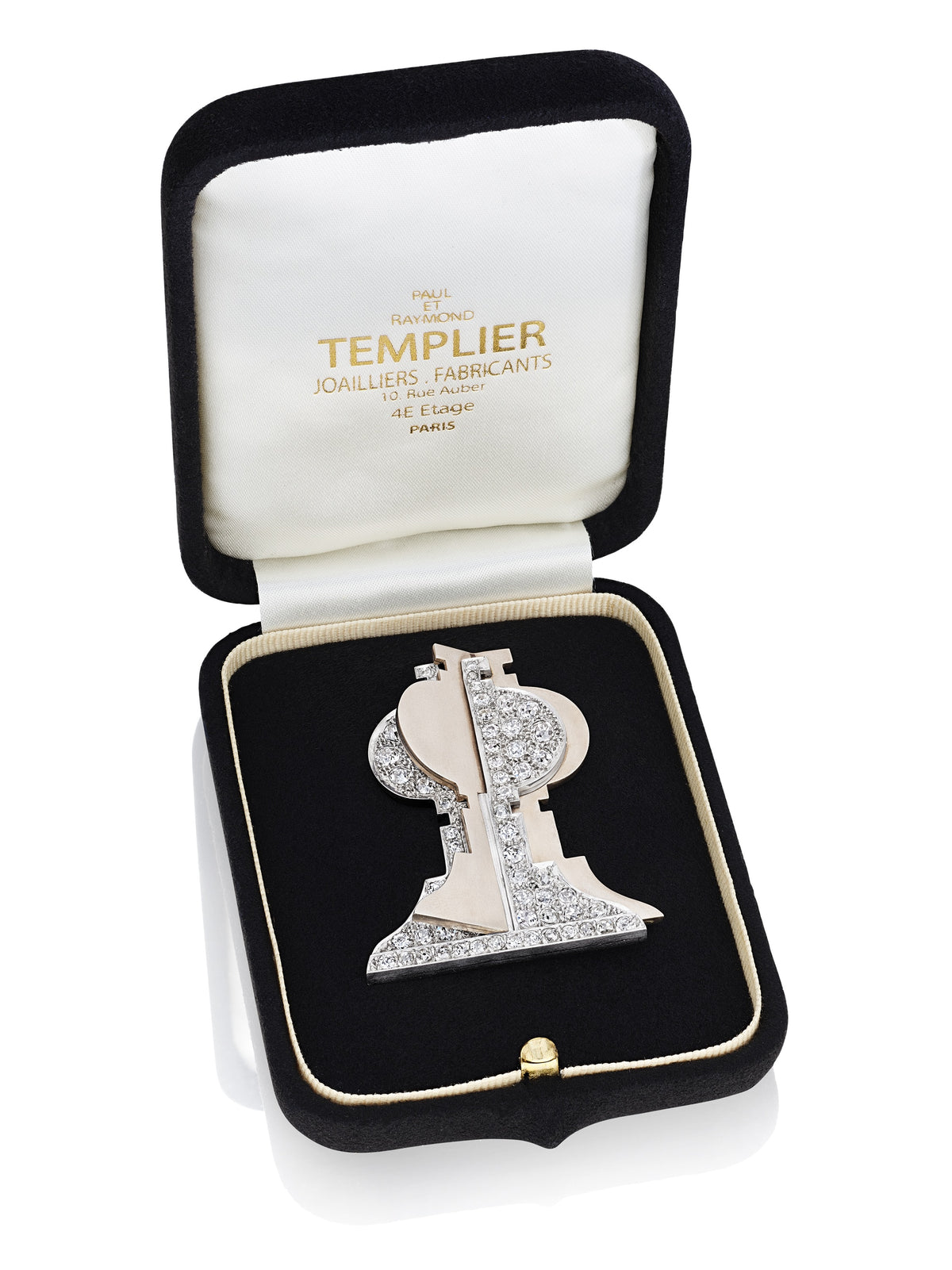 Art Deco King Chessman Brooch by Raymond Templier, Paris, circa 1930 — additional professional view