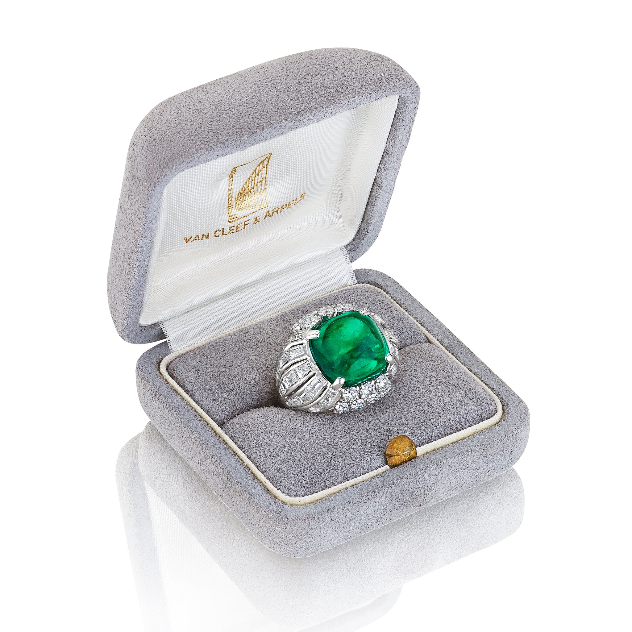 Emerald and Diamond Bombé Ring by Van Cleef & Arpels, Paris, circa 1957