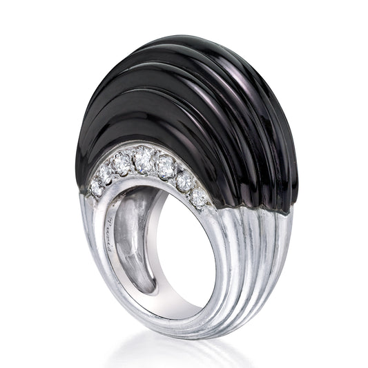 Onyx and Platinum Ring by Cartier, Paris, circa 1935