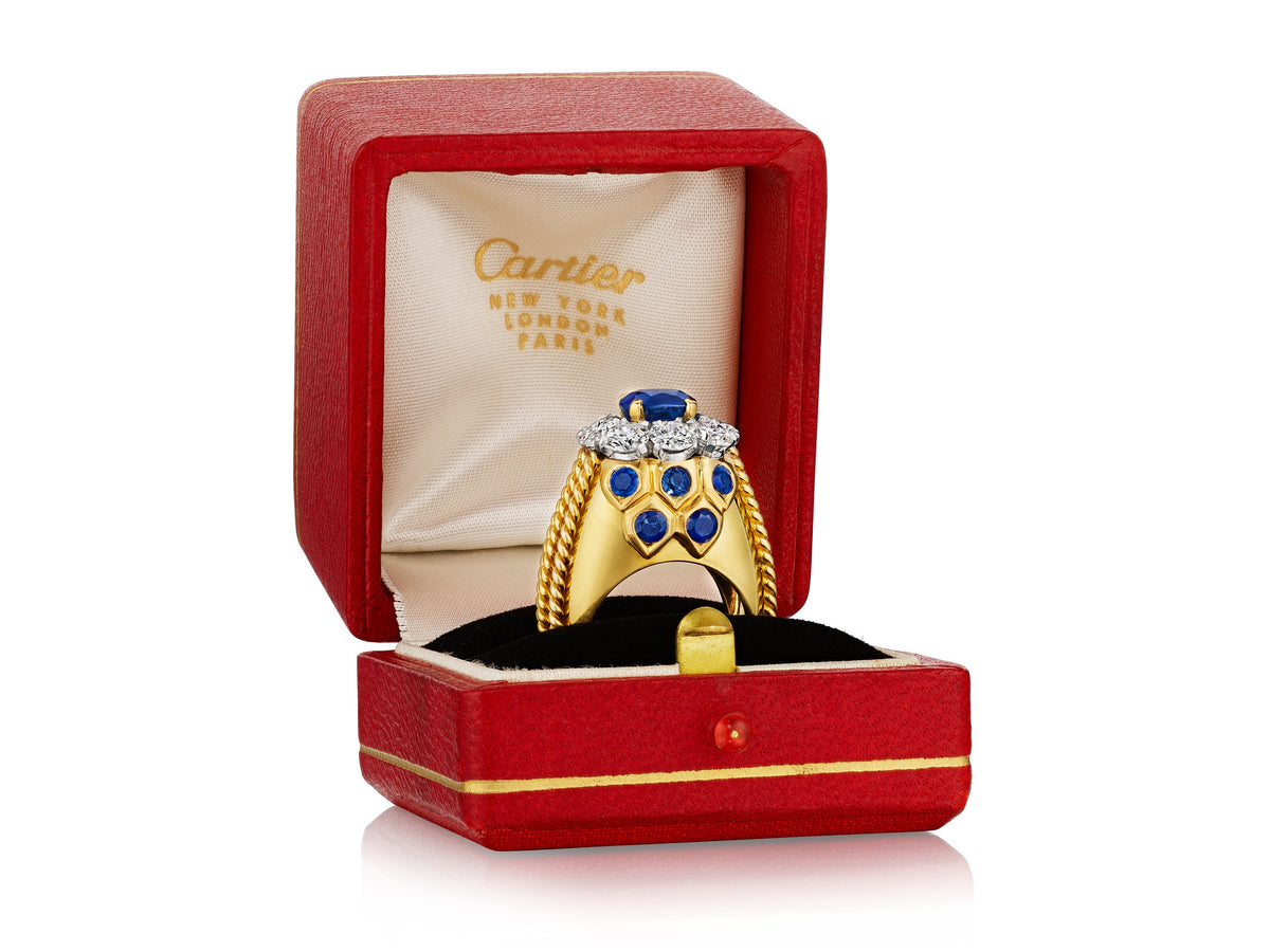 Sapphire and Diamond Ring by Cartier, Paris, circa 1946 — additional professional view