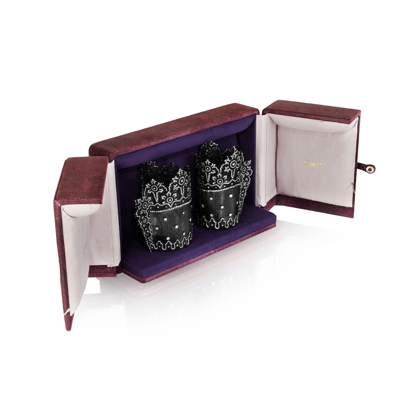 PAIR OF DIAMOND “BLACK LACE” CUFF BRACELETS BY MICHELLE ONG FOR CARNET, HONG KONG, 2000