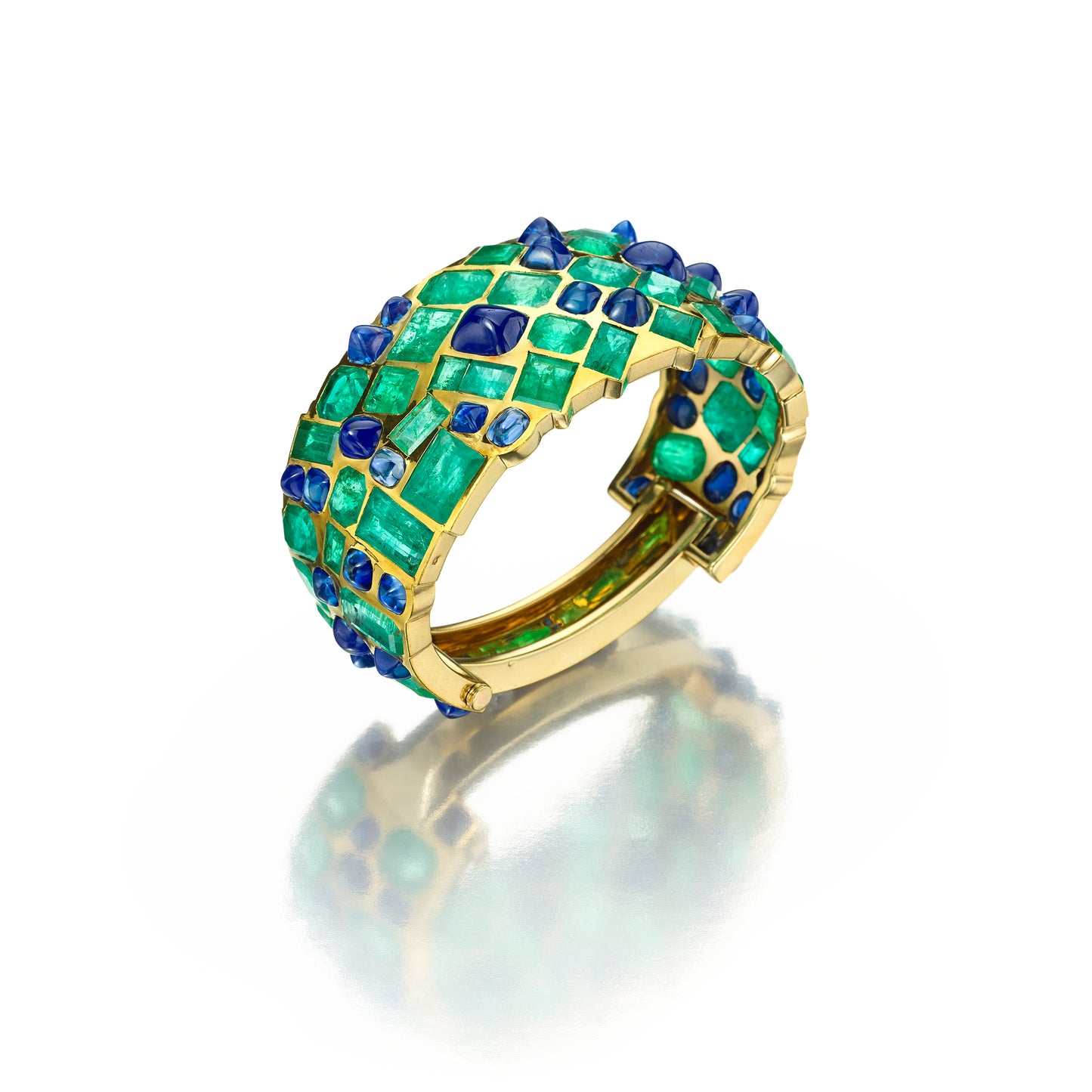SAPPHIRE AND EMERALD CUFF BY SUZANNE BELPERRON, PARIS, 1948