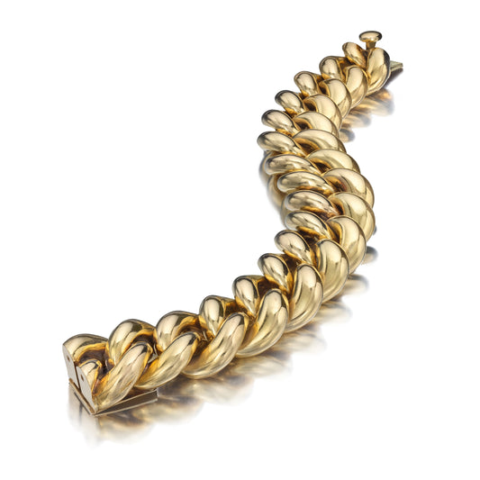 GOLD TWISTED LINK BRACELET BY CARTIER, PARIS, CIRCA  1945