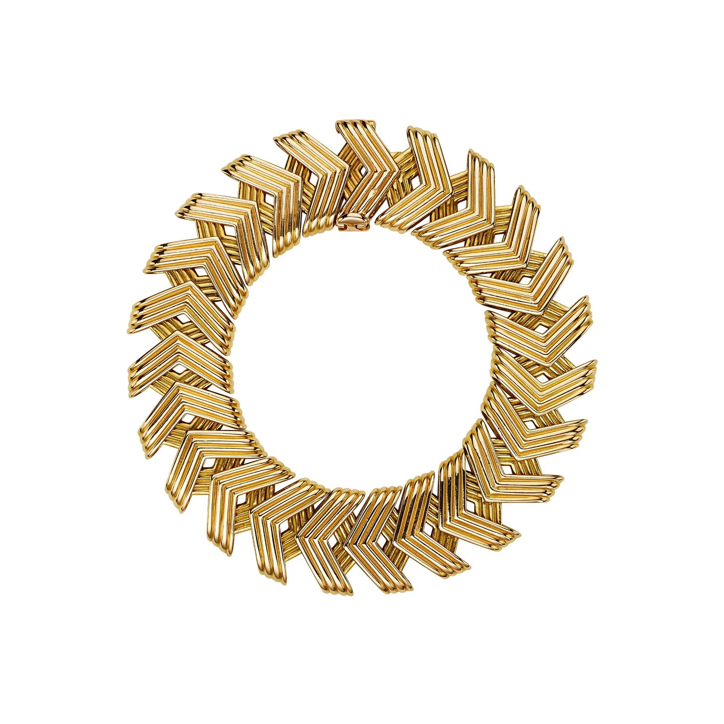 GOLD CHEVRON BRACELET BY VAN CLEEF & ARPELS, PARIS, CIRCA 1950, MANUFACTURED BY JACQUES LENFANT OF GEORGES LENFANT