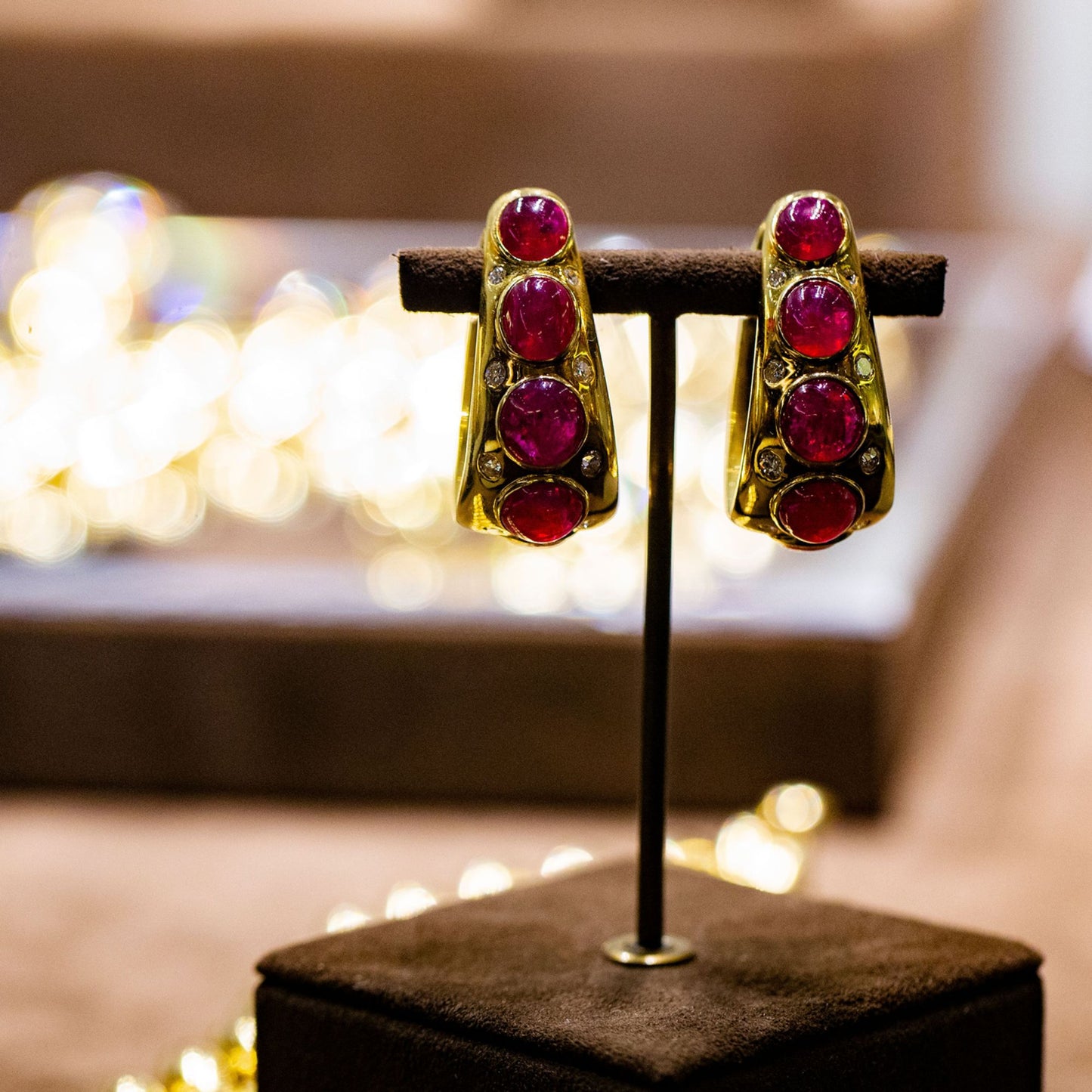 Ruby and Diamond Ear Hoops by Bulgari, Rome, circa 1980