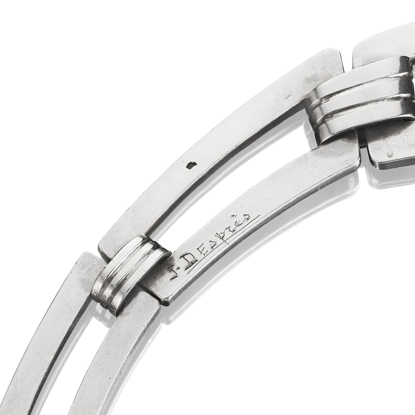 ART MODERNE SILVER NECKLACE BY JEAN DESPRÉS, PARIS, CIRCA 1930