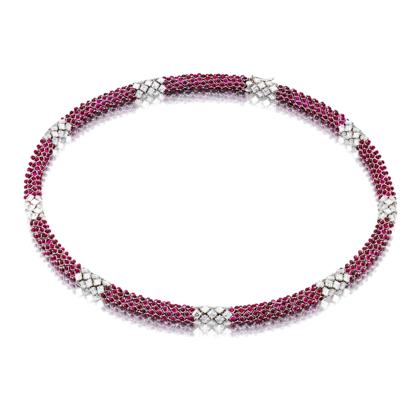 RUBY AND DIAMOND NECKLACE AND BRACELET BY SIEGELSON, NEW YORK