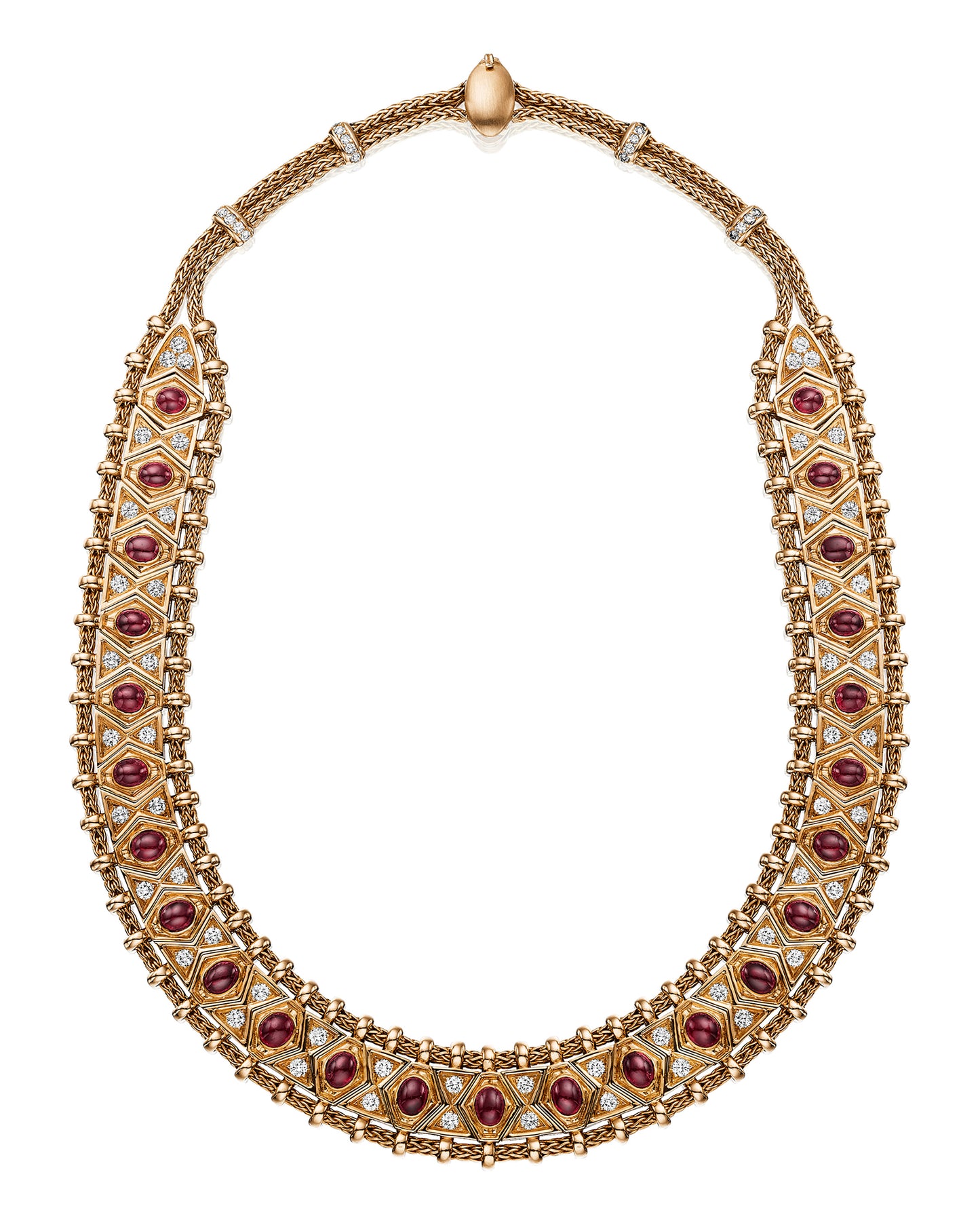 GOLD, RUBY AND DIAMOND NECKLACE BY RENÉ BOIVIN, PARIS, CIRCA 1950