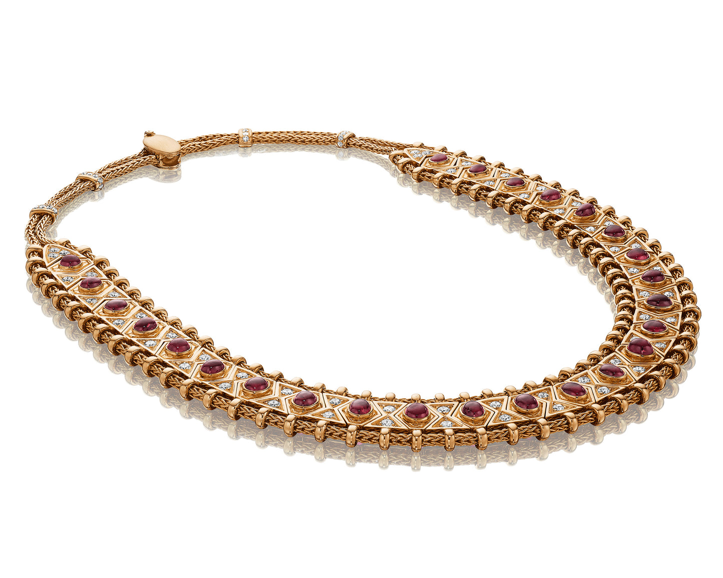 GOLD, RUBY AND DIAMOND NECKLACE BY RENÉ BOIVIN, PARIS, CIRCA 1950