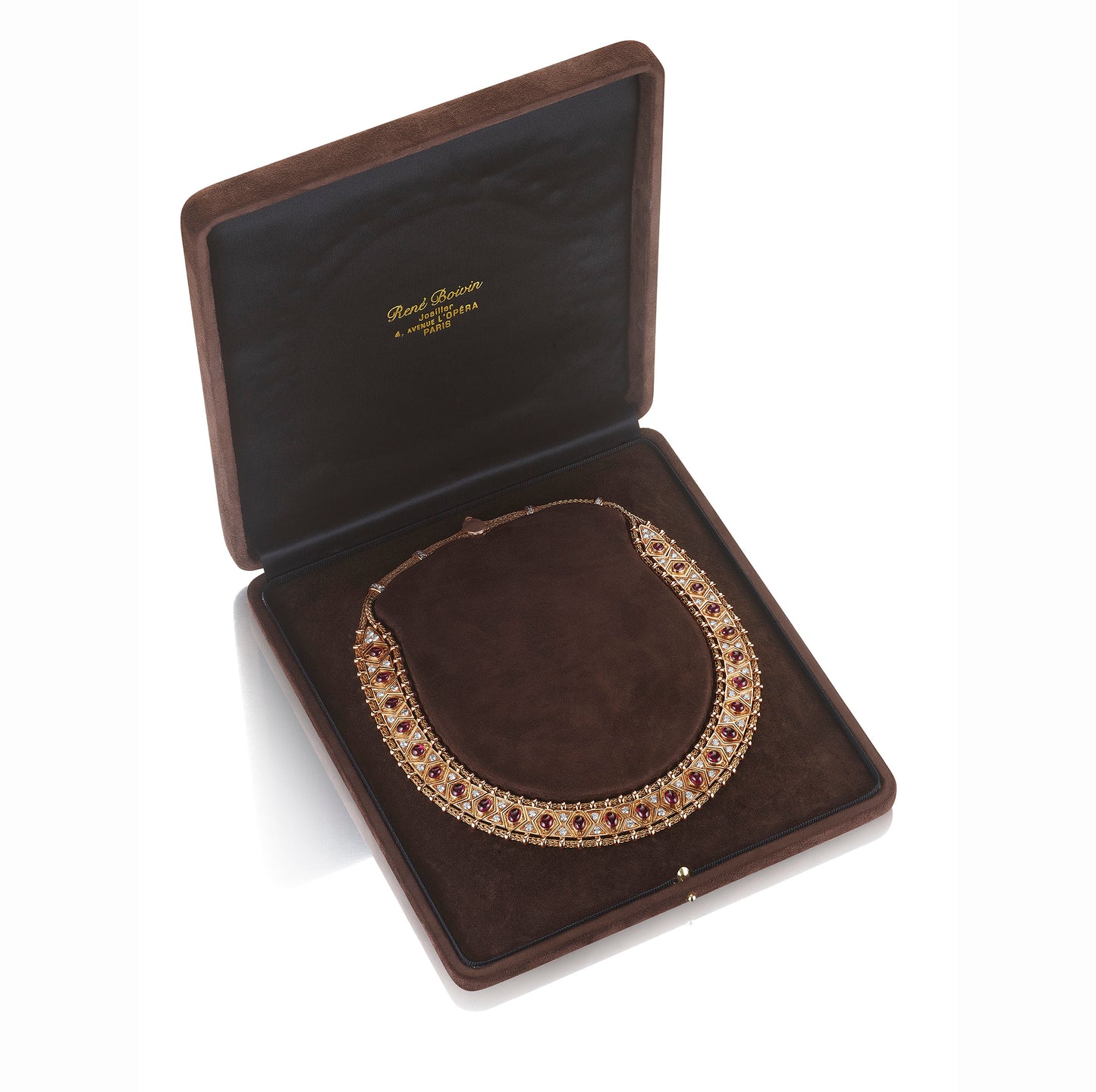 GOLD, RUBY AND DIAMOND NECKLACE BY RENÉ BOIVIN, PARIS, CIRCA 1950