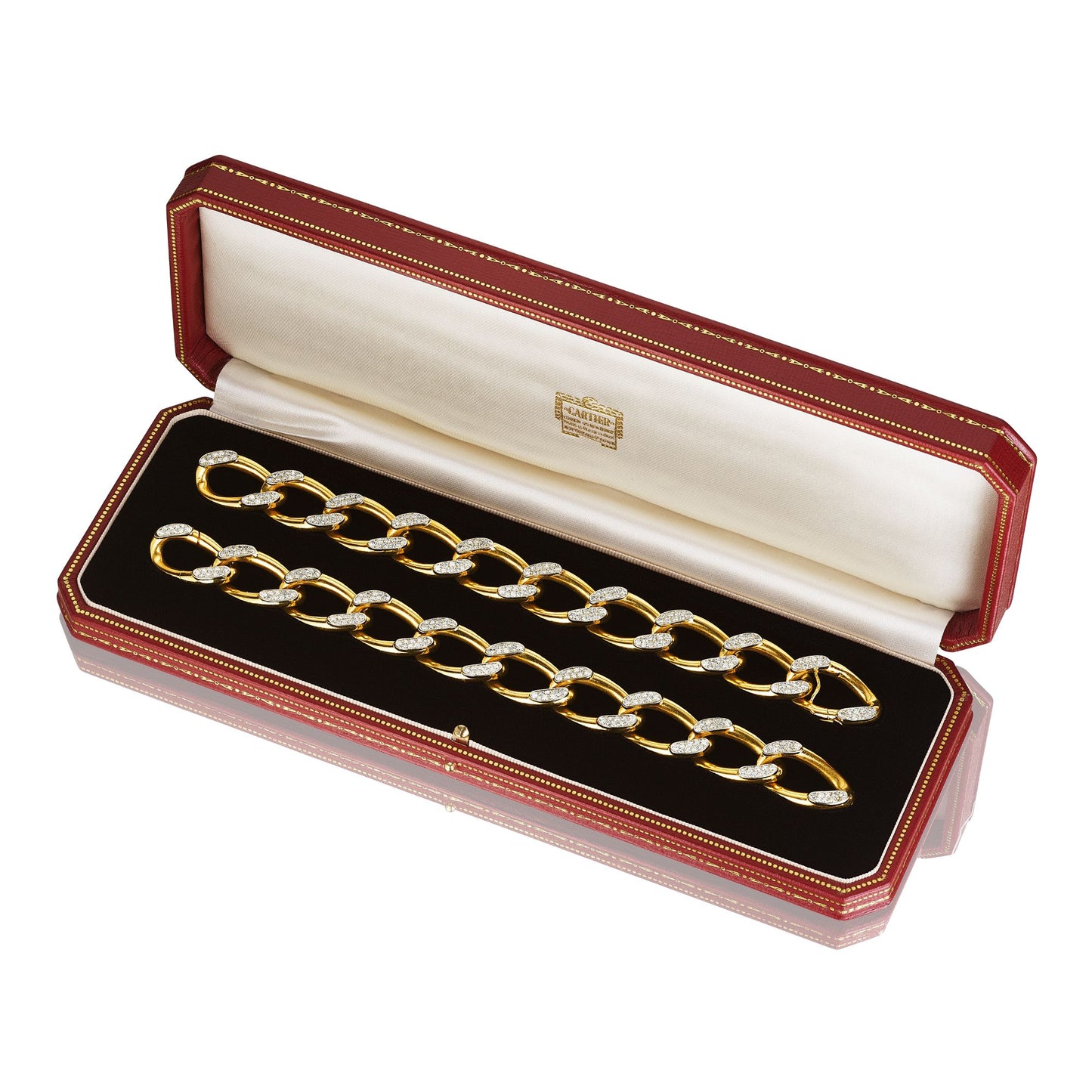 GOLD  AND  DIAMOND  TWISTED  LINK  NECKLACE  CONVERTIBLE  TO  TWO  BRACELETS BY  CARTIER,  PARIS,  CIRCA  1945