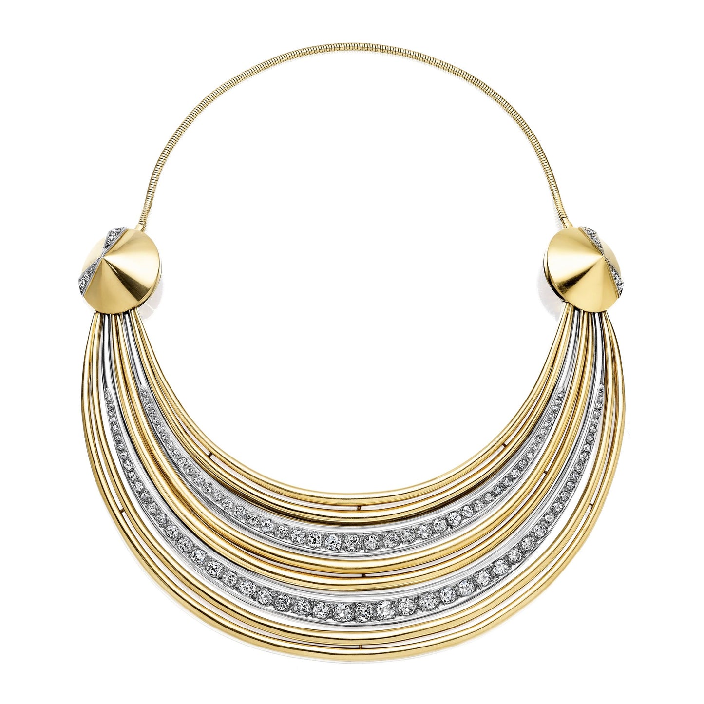 ART MODERNE GOLD, PLATINUM, AND DIAMOND NECKLACE BY SUZANNE BELPERRON, PARIS, CIRCA 1940