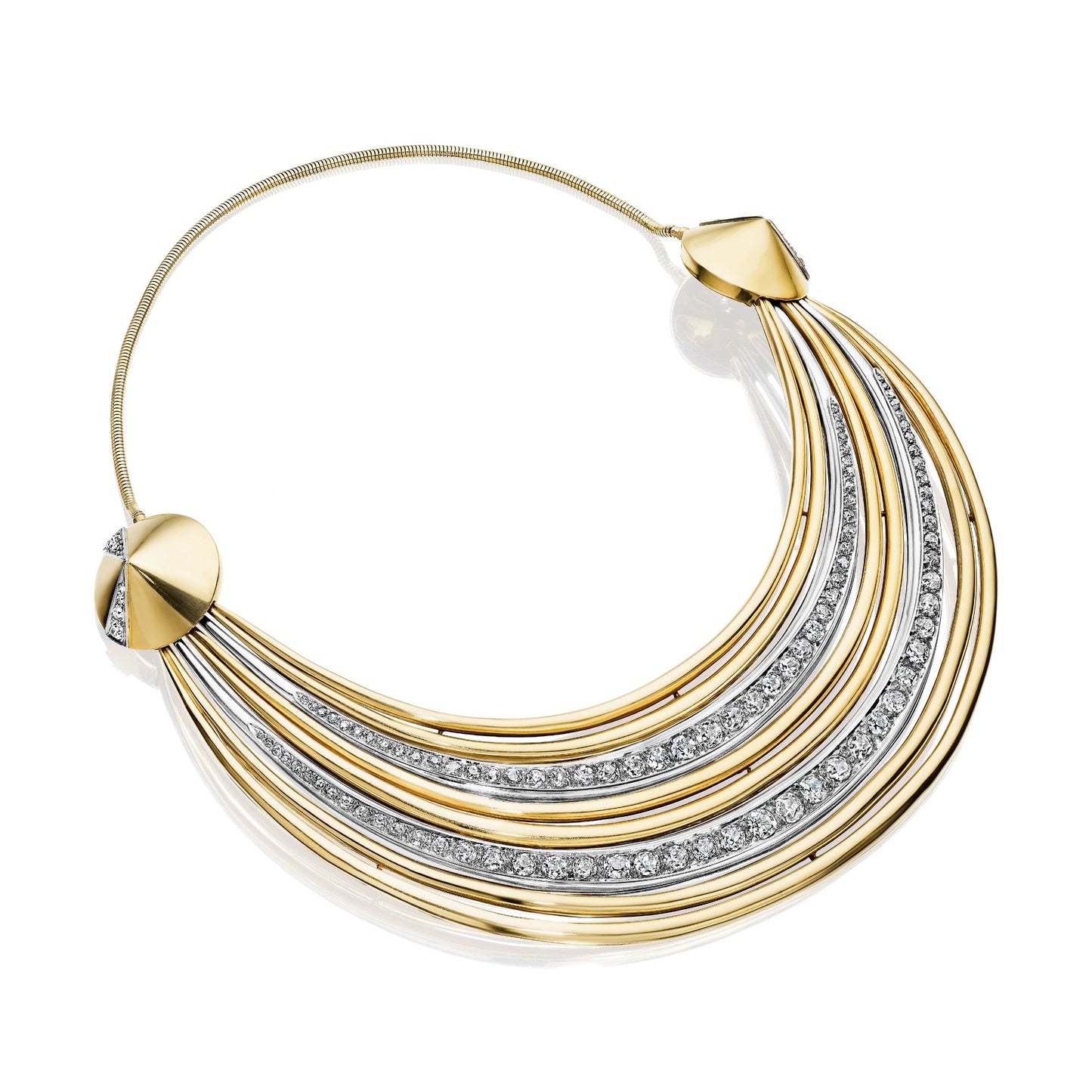 ART MODERNE GOLD, PLATINUM, AND DIAMOND NECKLACE BY SUZANNE BELPERRON, PARIS, CIRCA 1940