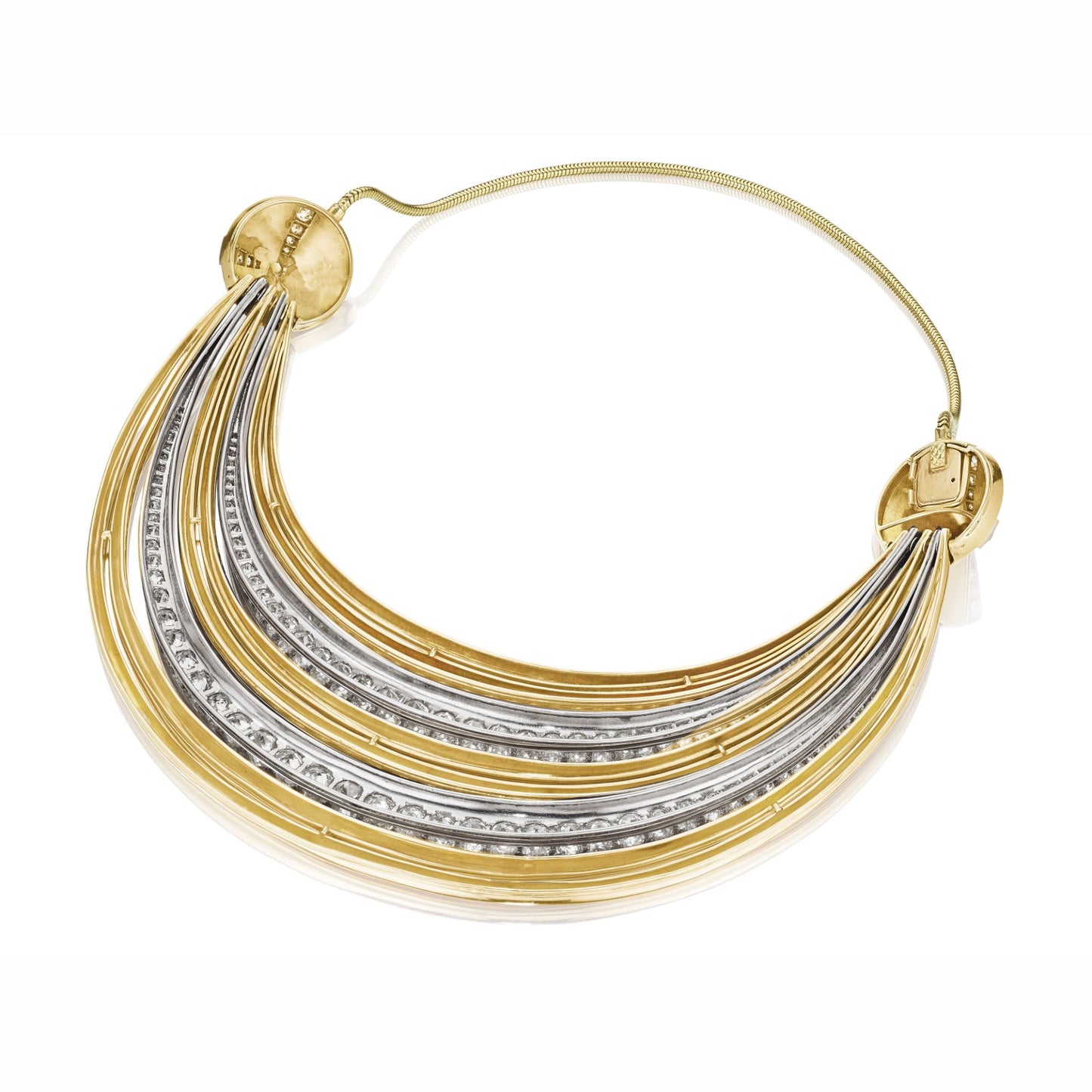 ART MODERNE GOLD, PLATINUM, AND DIAMOND NECKLACE BY SUZANNE BELPERRON, PARIS, CIRCA 1940