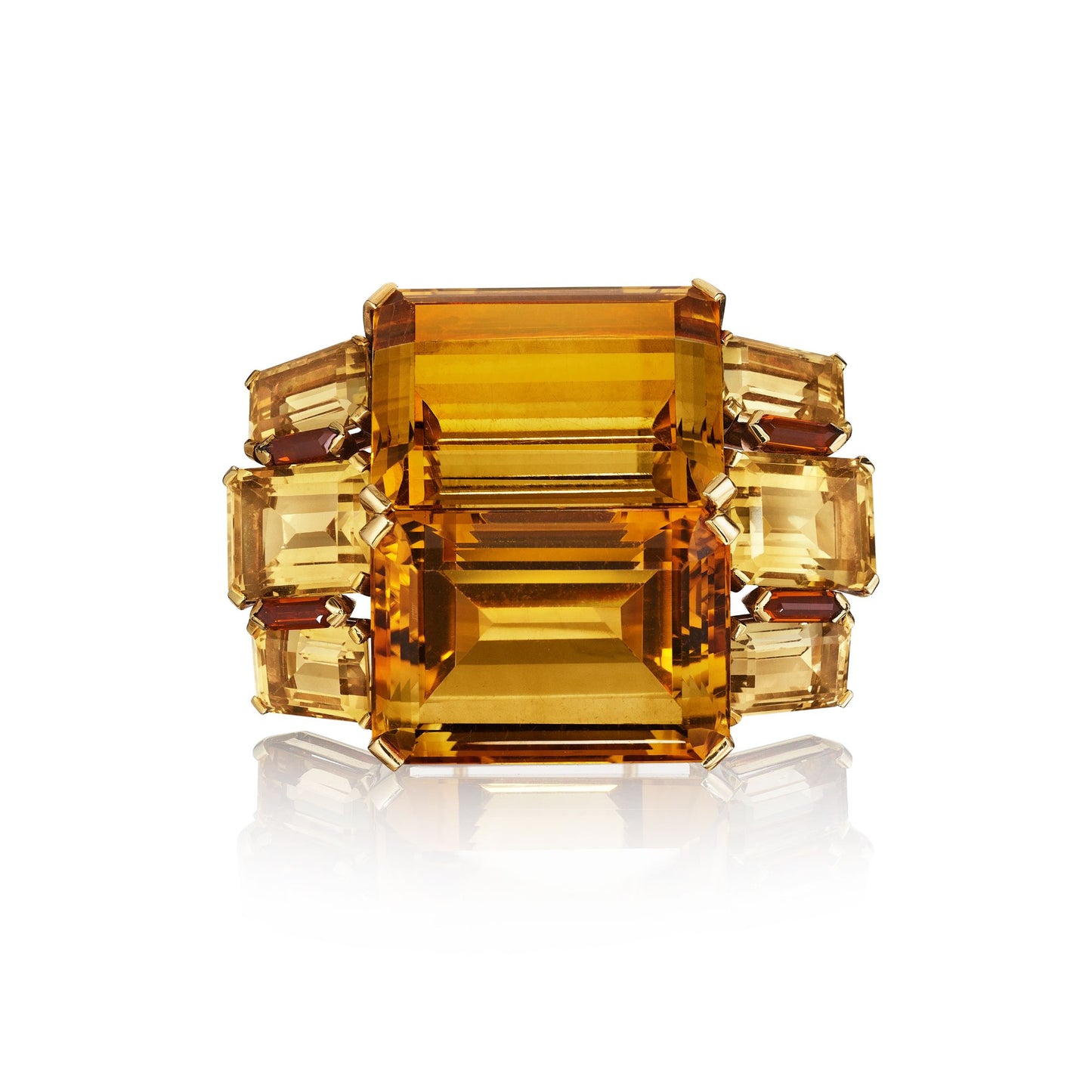 ART MODERNE CITRINE BROOCH BY SUZANNE BELPERRON FOR RENÉ BOIVIN, PARIS, 1933
