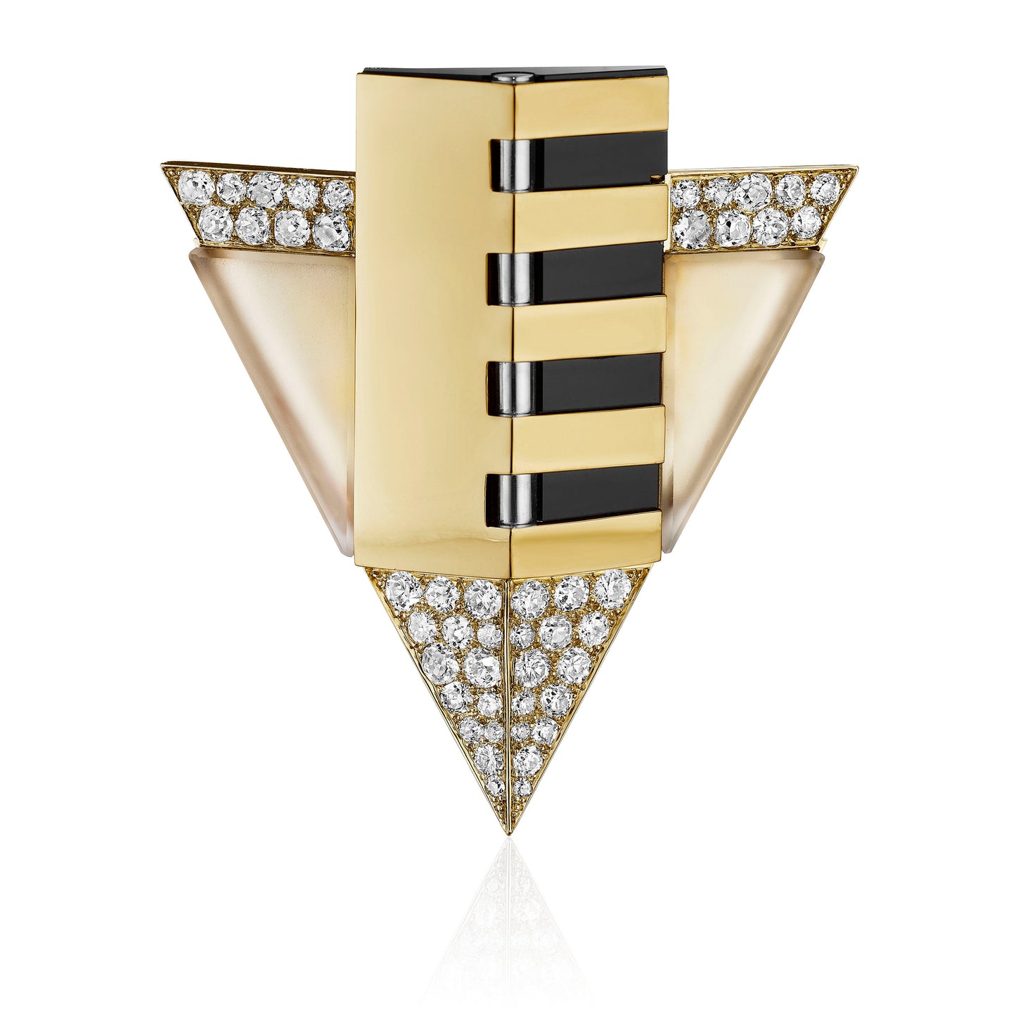ART DECO GEOMETRIC BROOCH BY GÉRARD SANDOZ, PARIS, CIRCA 1927