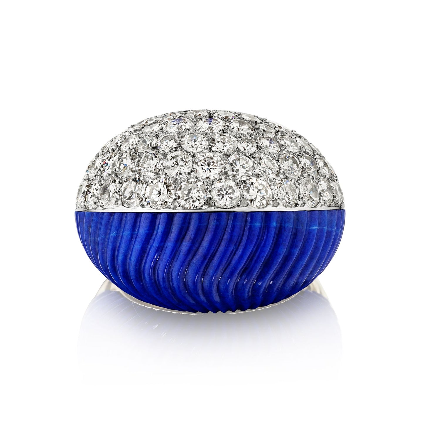 Bombé Diamond and Lapis Lazuli Ring by Cartier, Paris, circa 1960