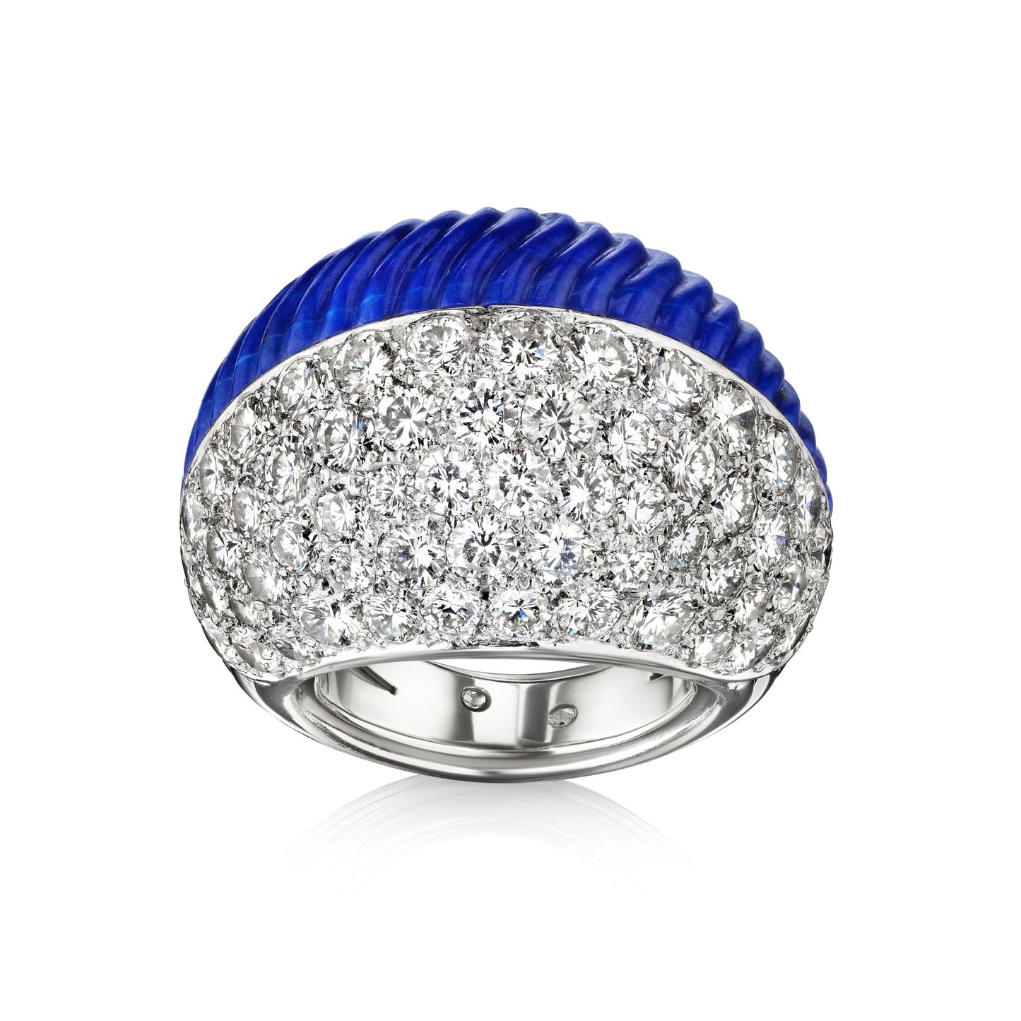 Bombé Diamond and Lapis Lazuli Ring by Cartier, Paris, circa 1960
