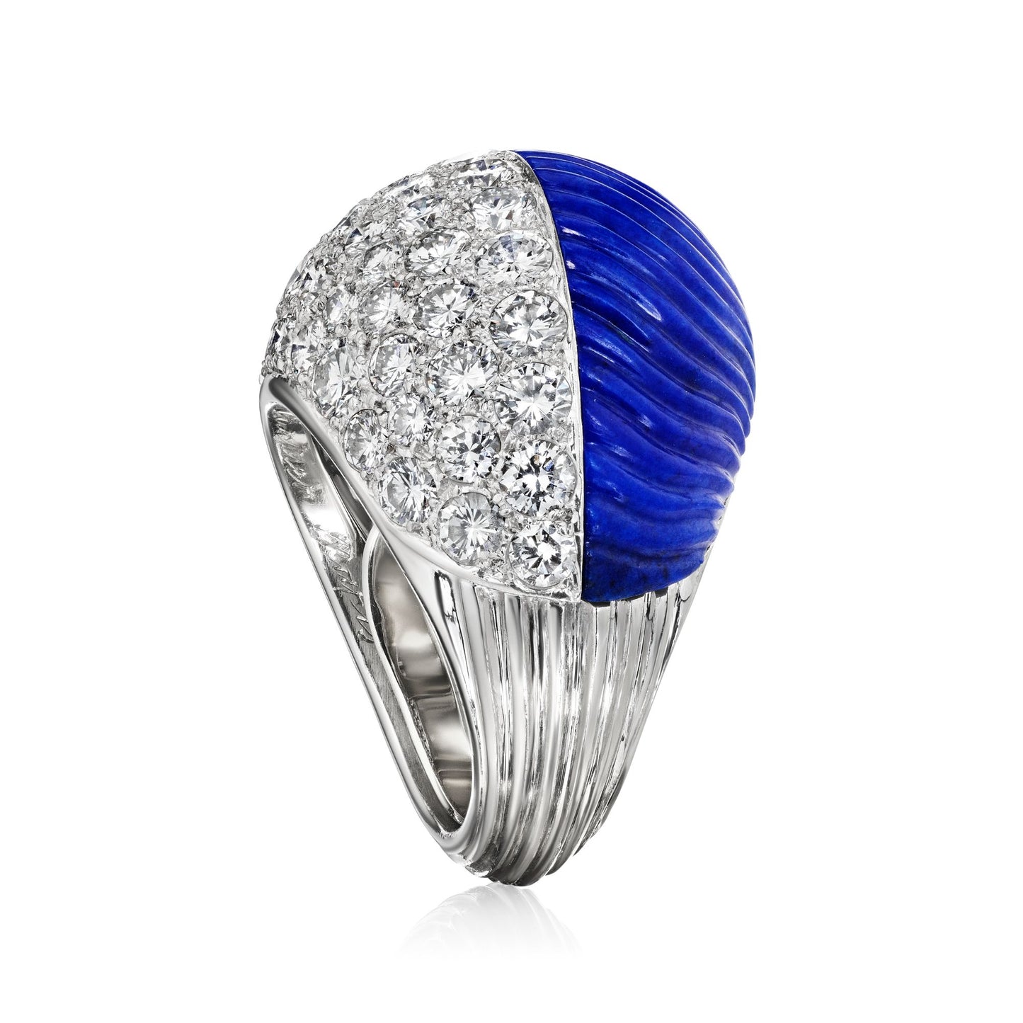 Bombé Diamond and Lapis Lazuli Ring by Cartier, Paris, circa 1960