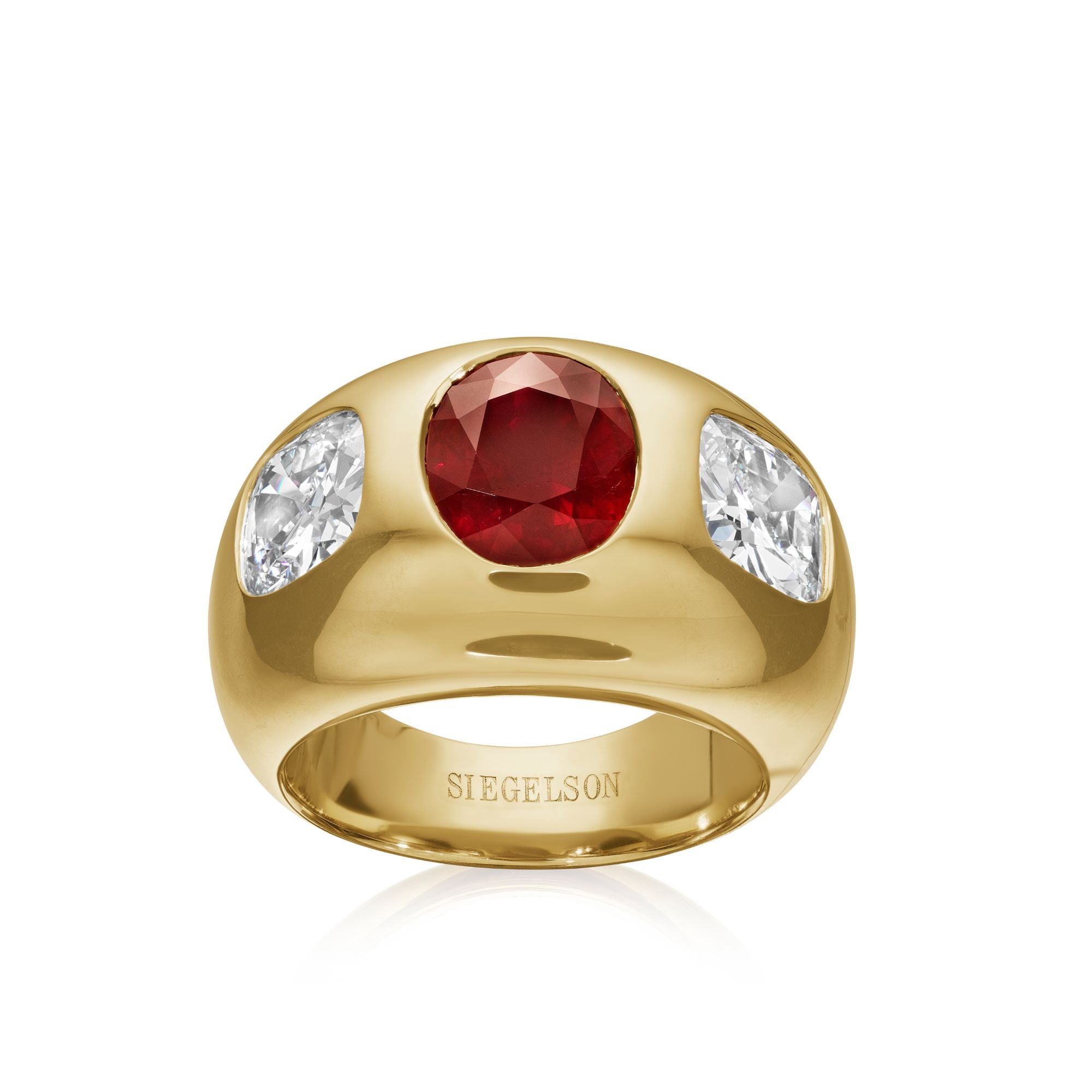 Gold Ruby and Diamond Ring by Siegelson, New York
