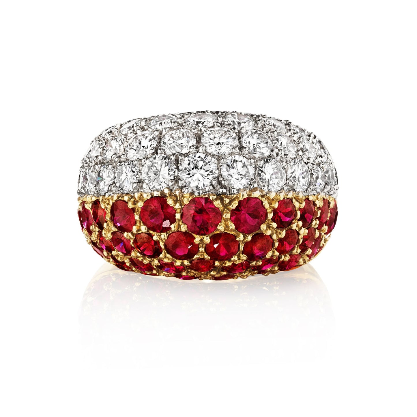 Bombé Ruby and Diamond Ring by Cartier, Paris, circa 1970