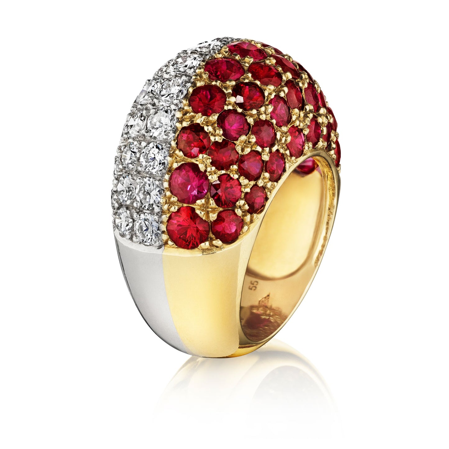 Bombé Ruby and Diamond Ring by Cartier, Paris, circa 1970