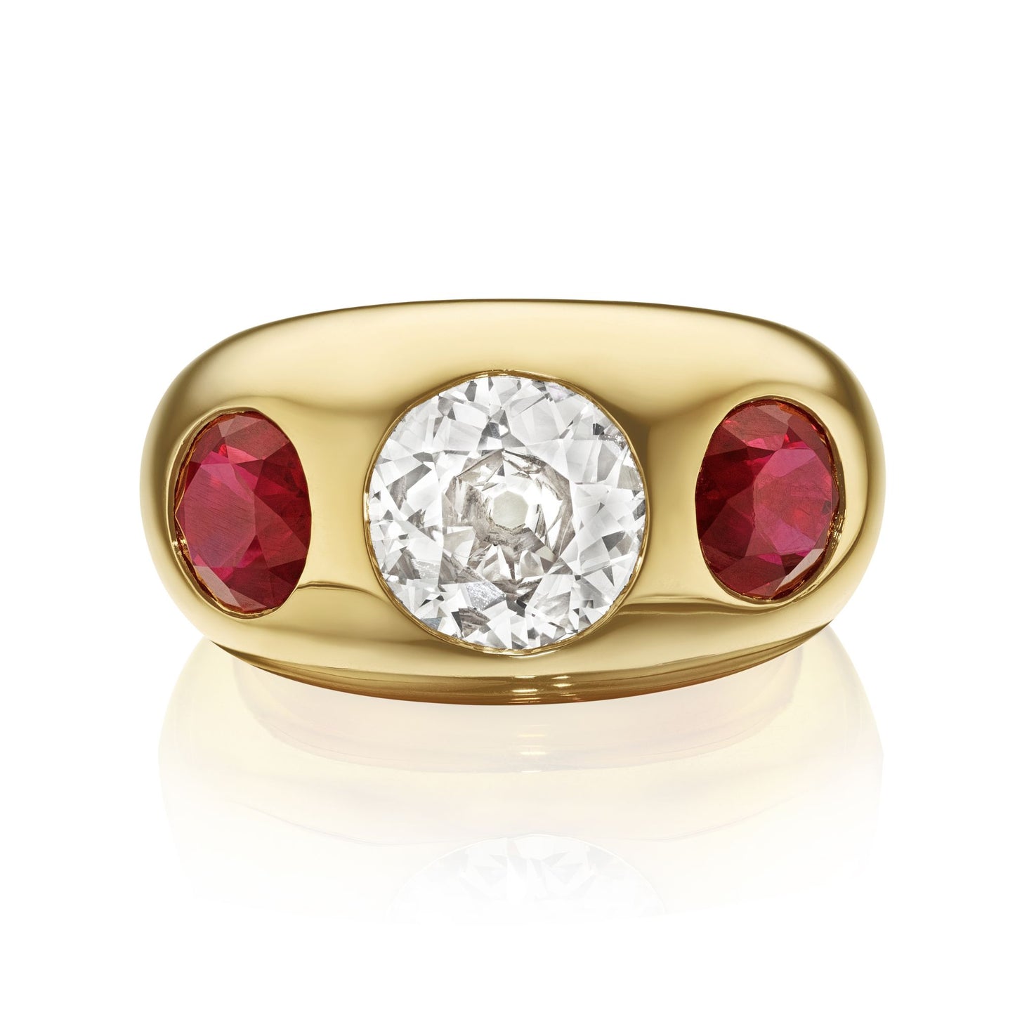 GOLD DIAMOND AND RUBY RING BY SIEGELSON, NEW YORK