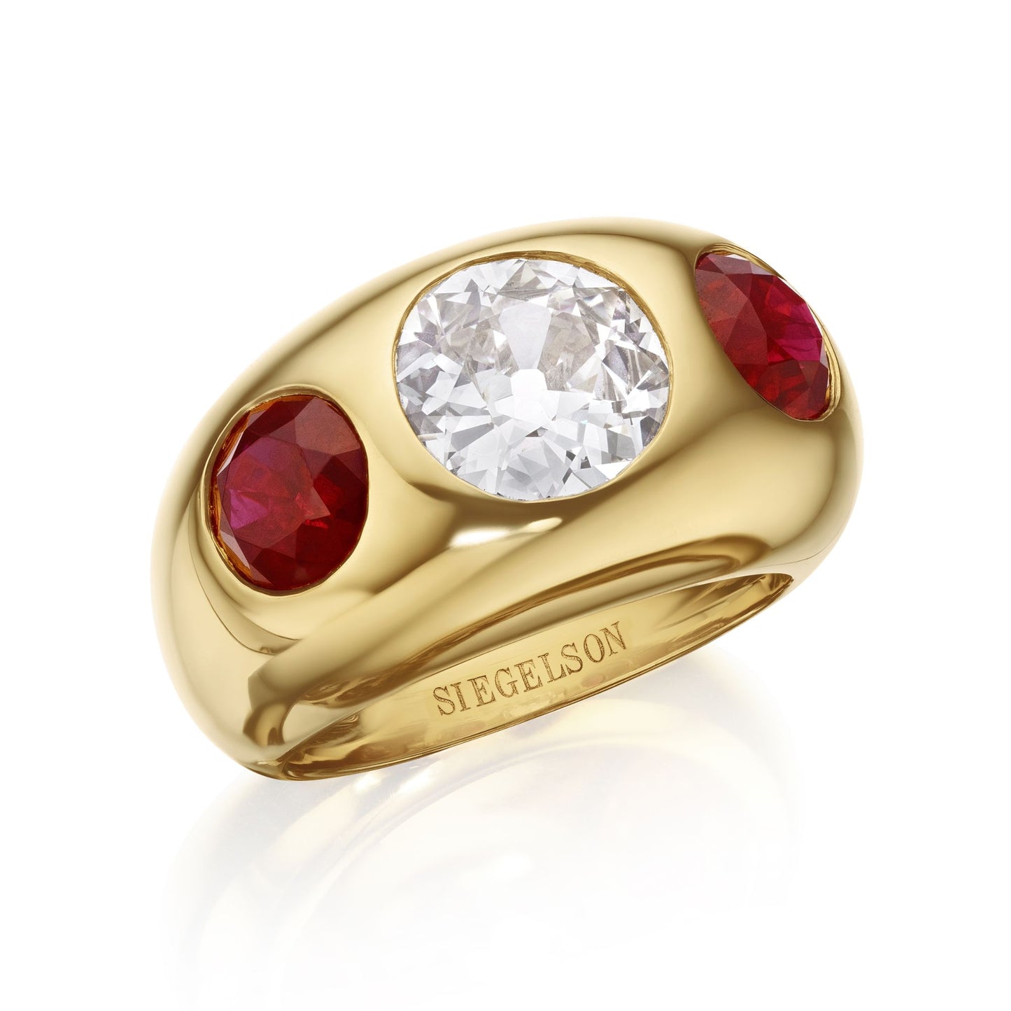GOLD DIAMOND AND RUBY RING BY SIEGELSON, NEW YORK