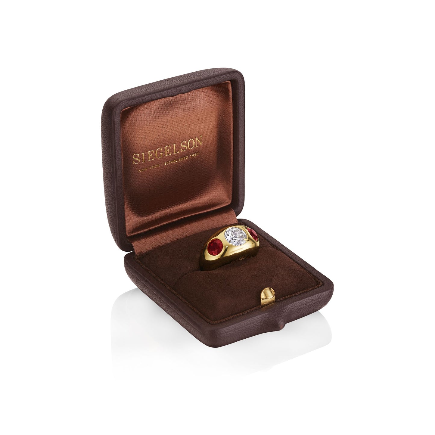 GOLD DIAMOND AND RUBY RING BY SIEGELSON, NEW YORK