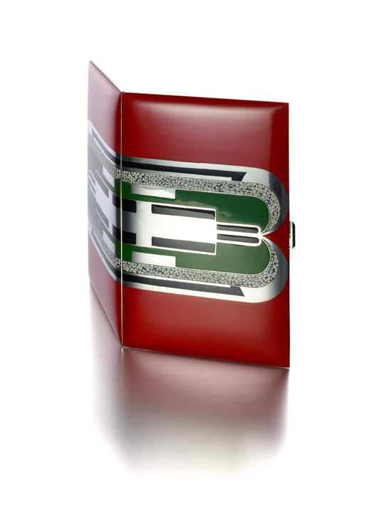 ART  DECO  SILVER,  ENAMEL,  LACQUER,  EGGSHELL  LACQUER, AND  ONYX  CIGARETTE  CASE  BY  RAYMOND  TEMPLIER,  PARIS,  1928