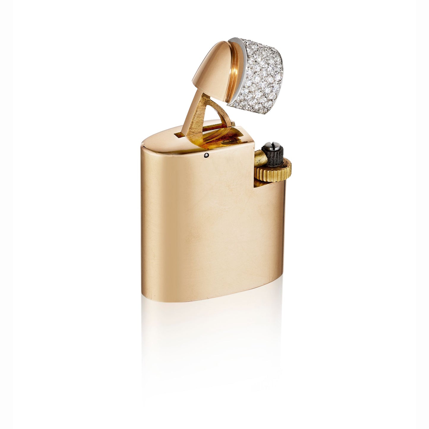 ART DECO GOLD, PLATINUM, AND DIAMOND LIGHTER BY CARTIER, PARIS, CIRCA 1930