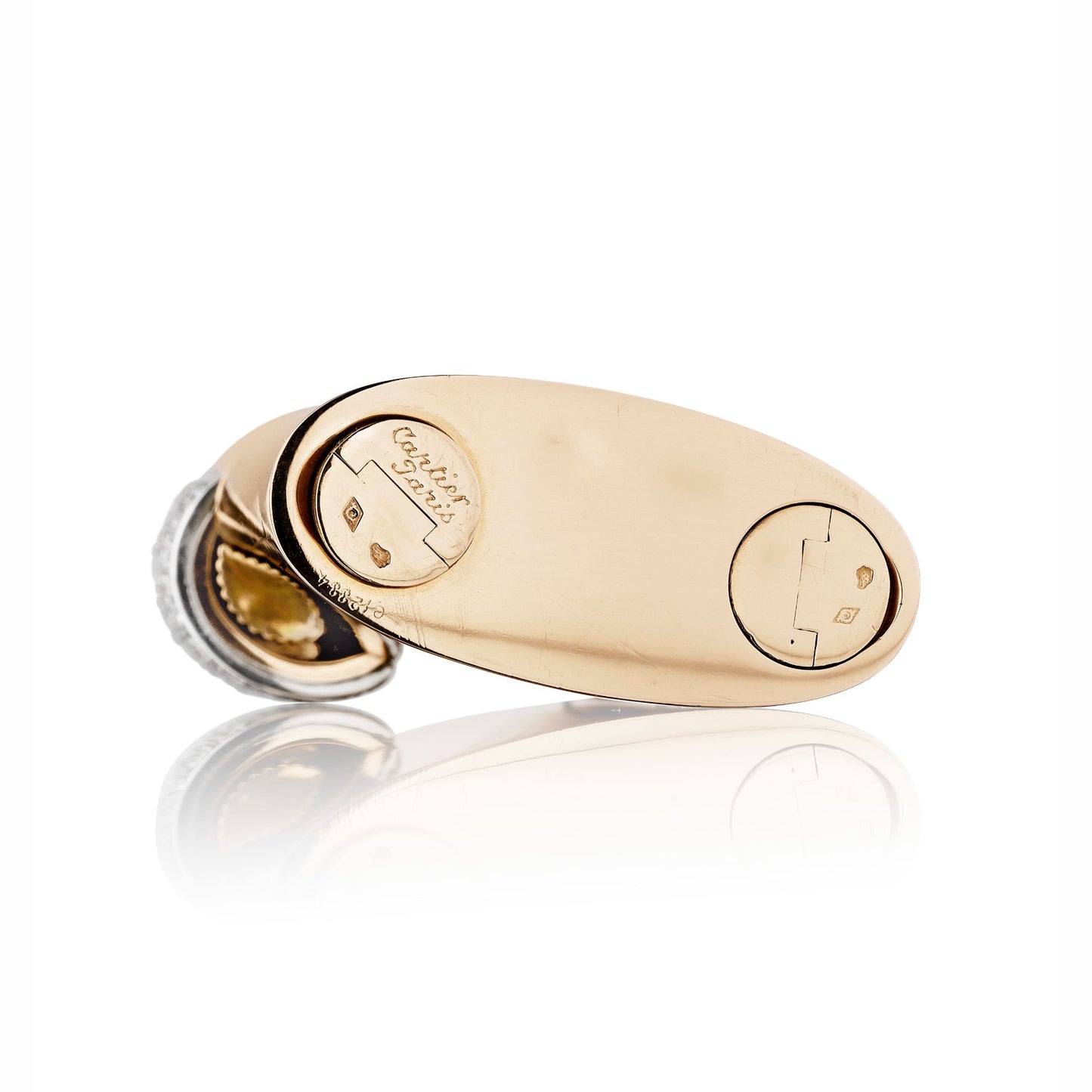 ART DECO GOLD, PLATINUM, AND DIAMOND LIGHTER BY CARTIER, PARIS, CIRCA 1930