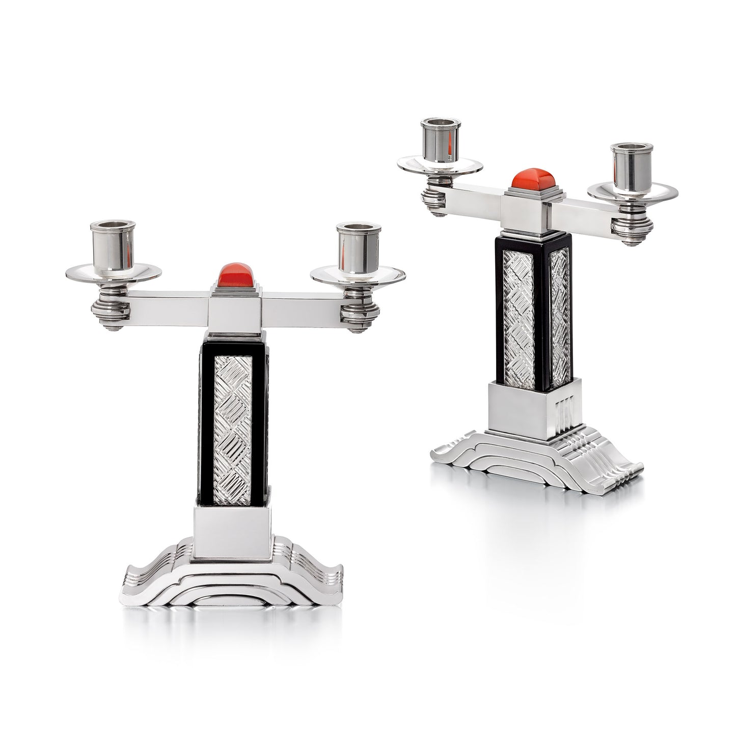 PAIR OF ART DECO CANDELABRA MADE BY ROBERT LINZELER FOR CARTIER, PARIS, CIRCA 1930