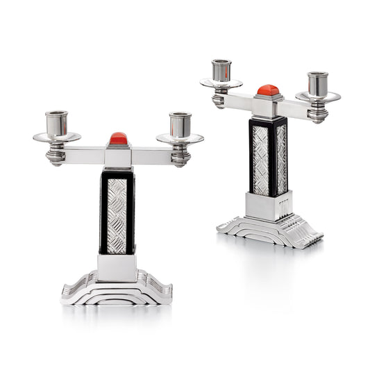 PAIR OF ART DECO CANDELABRA MADE BY ROBERT LINZELER FOR CARTIER, PARIS, CIRCA 1930