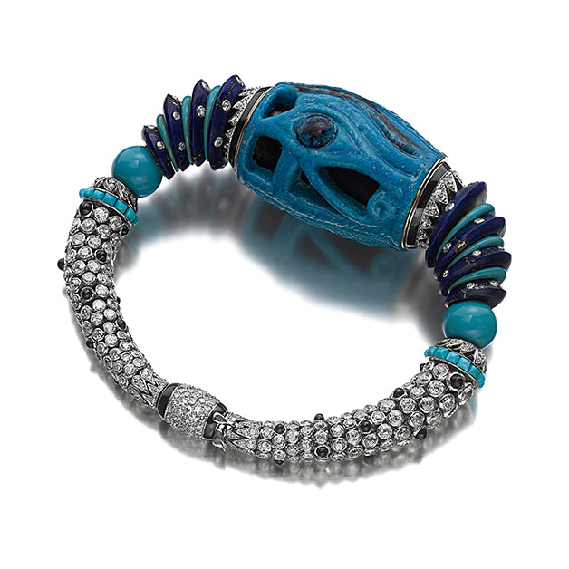THE COLE PORTER EYE OF HORUS BRACELET: AN ART DECO EGYPTIAN BRACELET BY CARTIER, PARIS, 1928