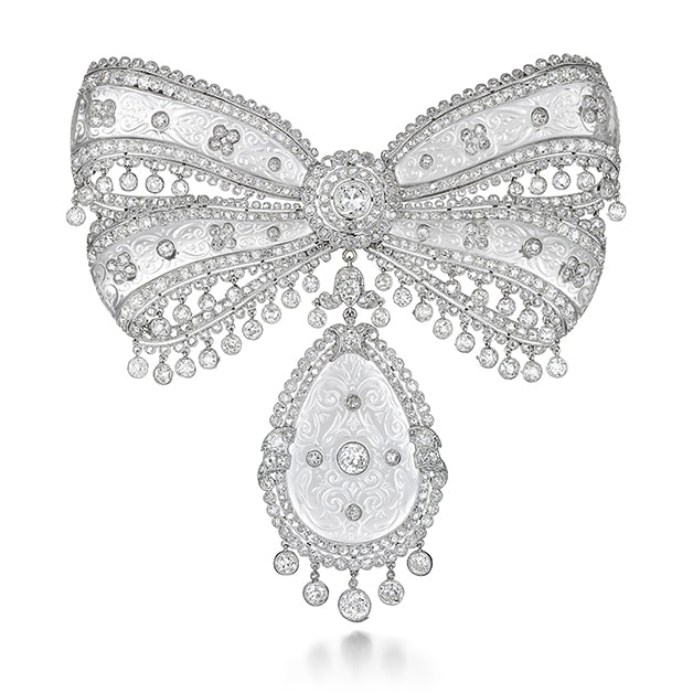 BELLE EPOQUE DIAMOND AND ROCK CRYSTAL DEVANT DE CORSAGE BY CARTIER, PARIS, 1913