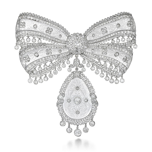 BELLE EPOQUE DIAMOND AND ROCK CRYSTAL DEVANT DE CORSAGE BY CARTIER, PARIS, 1913