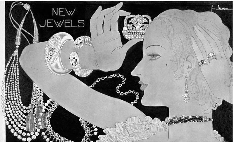 The Boivin Tranche style bracelet in Vogue, July 15, 1933. "Paris has been taken by storm by bracelets like these colossal Boivin ones"
