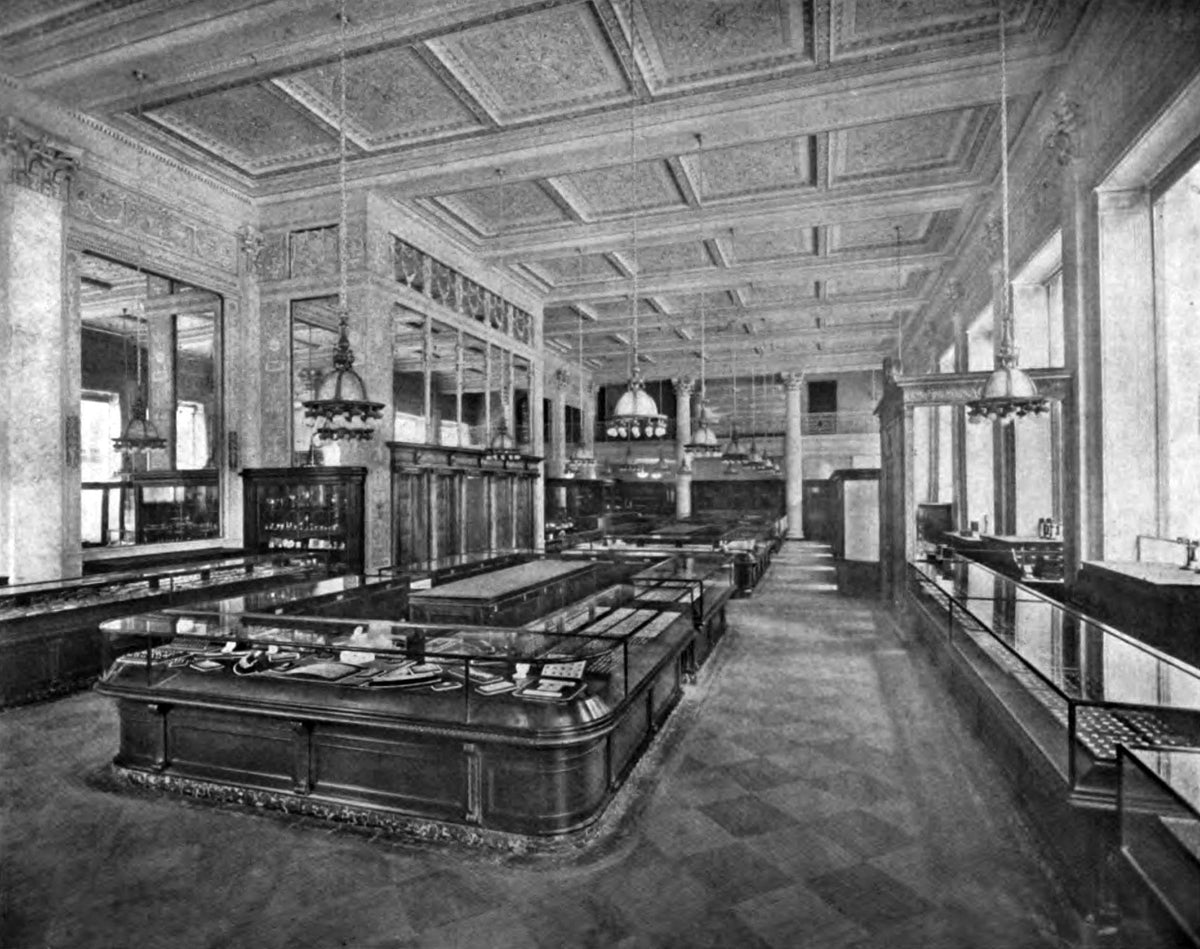 The magnificent interior of the Black, Starr &amp; Frost building, Architecture and Building, November 1912.