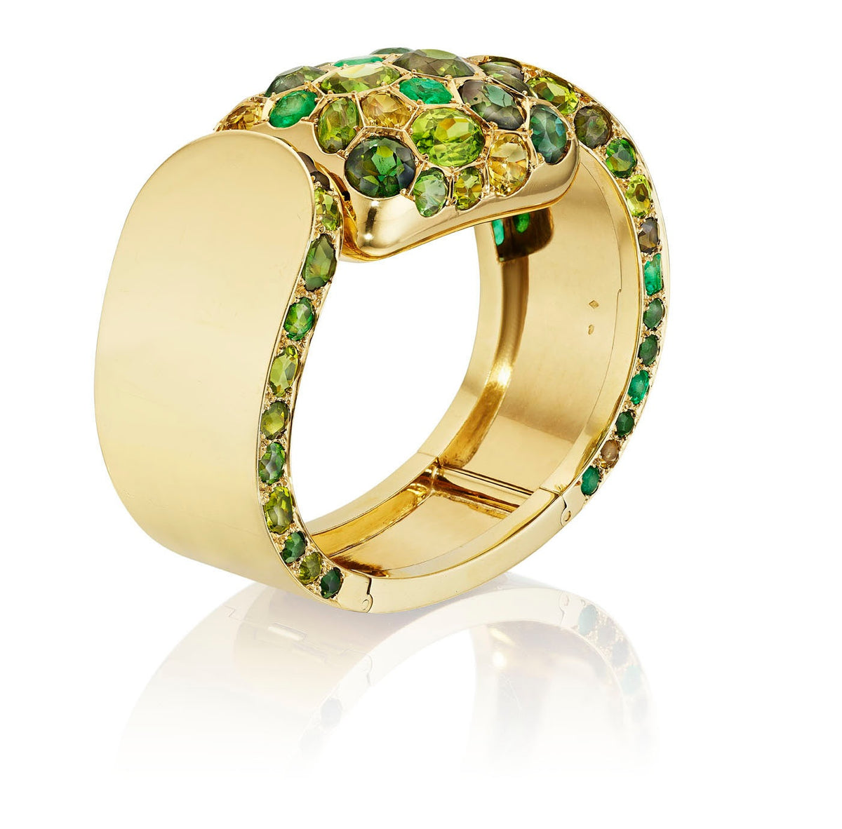 Multi-Gem and Gold “Serti Couteau” Bangle Bracelet by Suzanne Belperron, Paris, circa 1960 — additional professional view