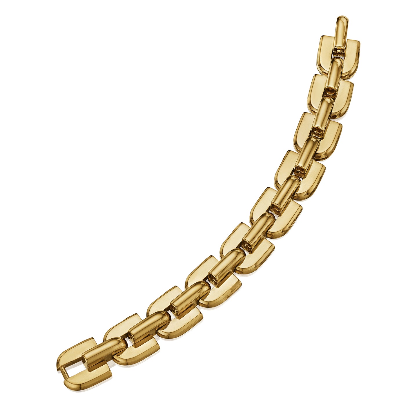 Retro Gold Tank Bracelet by Mellerio dits Meller, Paris, circa 1950, Manufactured by Jacques Lenfant for Georges Lenfant, Paris