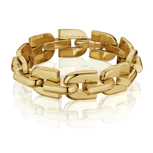 Retro Gold Tank Bracelet by Mellerio dits Meller, Paris, circa 1950, Manufactured by Jacques Lenfant for Georges Lenfant, Paris