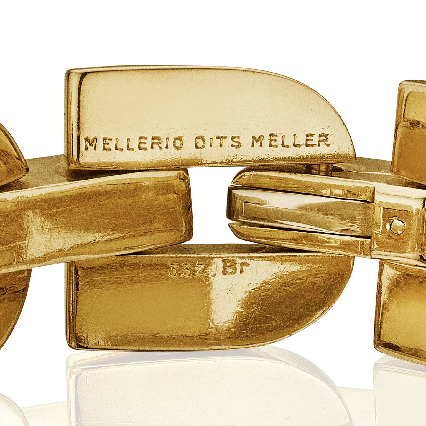 Retro Gold Tank Bracelet by Mellerio dits Meller, Paris, circa 1950, Manufactured by Jacques Lenfant for Georges Lenfant, Paris