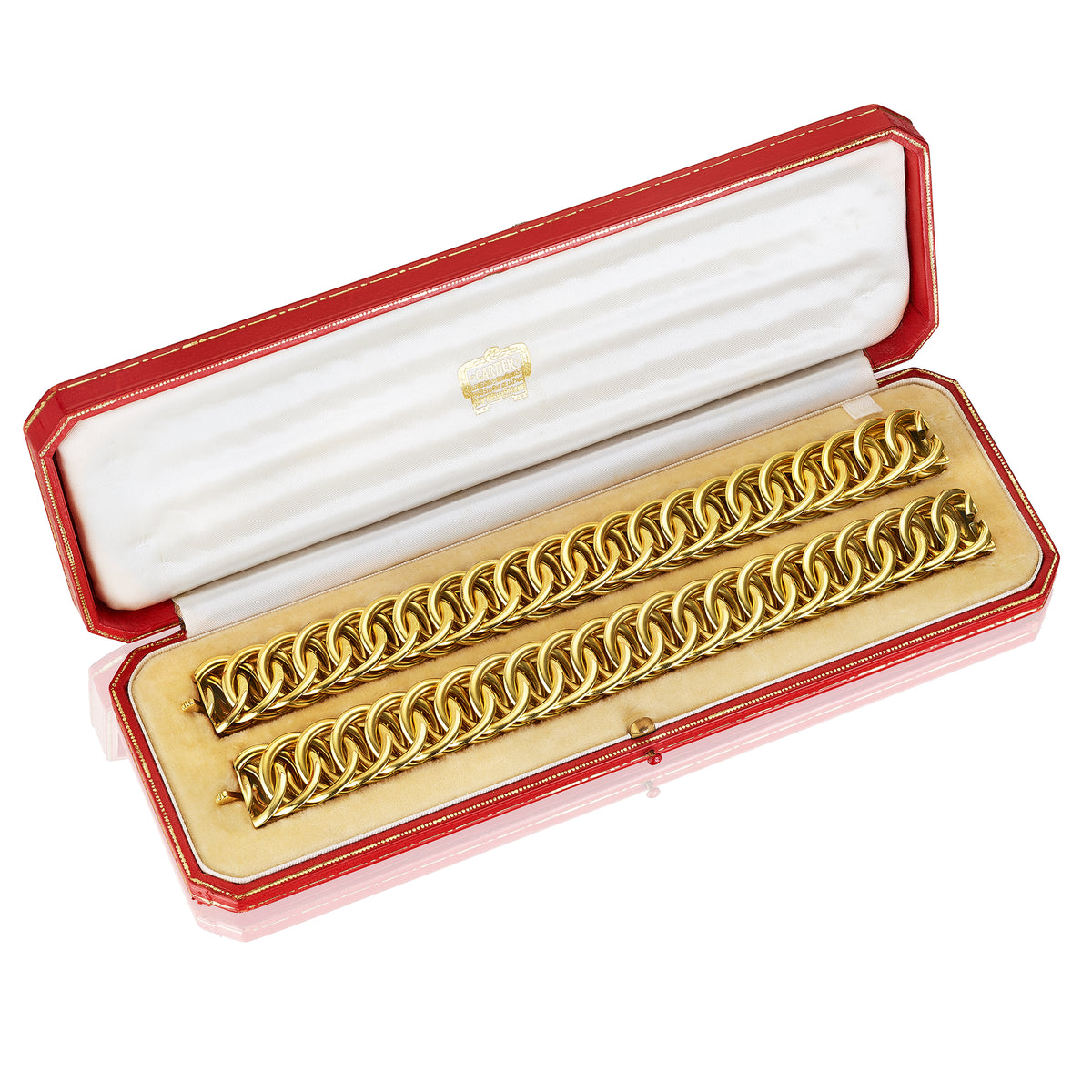 Pair of Gold Interlocking Link Bracelets by Cartier, London, 1960–1970