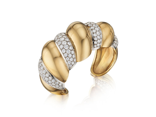 Gold, Platinum, and Diamond “Torsade” Cuff by Suzanne Belperron for René Boivin, circa 1950 — additional professional view