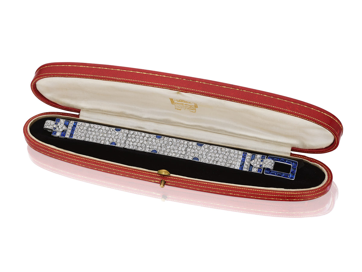 Art Deco Sapphire and Diamond Belt Bracelet by Cartier, Paris, circa 1930