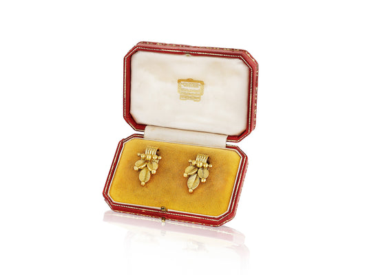 Gold “Grain de Café” Ear Clips by Cartier, London, circa 1955