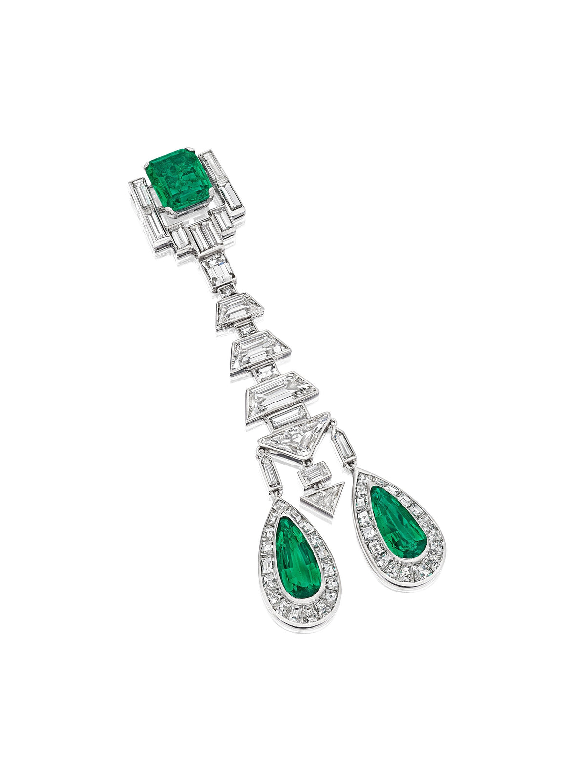 Art Deco Diamond and Emerald Necklace/Brooch by Van Cleef & Arpels, Paris, circa 1928, Manufactured by Rubel Frères — additional professional view