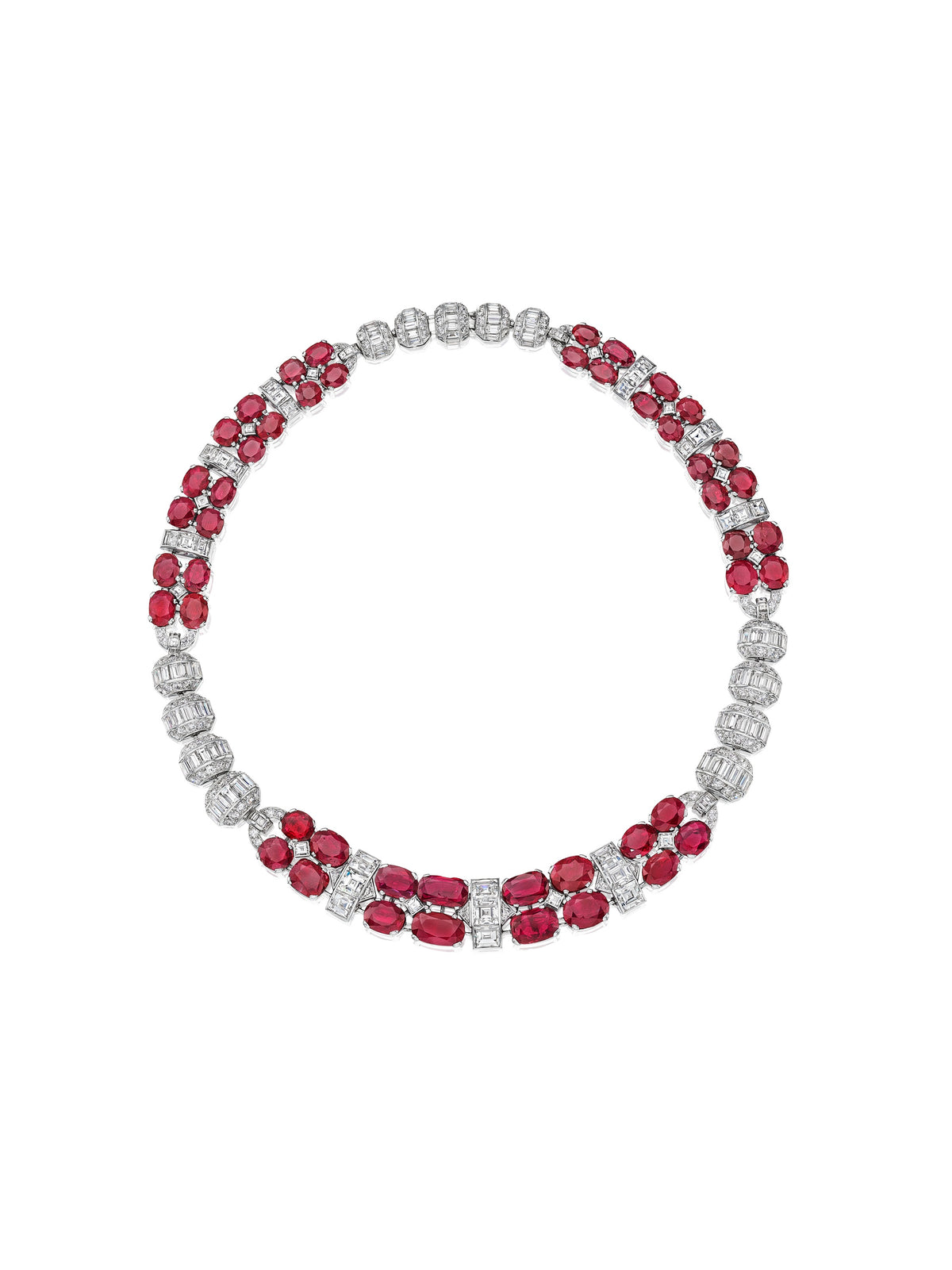 Art Deco Ruby and Diamond Necklace by Marchak, Paris, circa 1935 — additional professional view