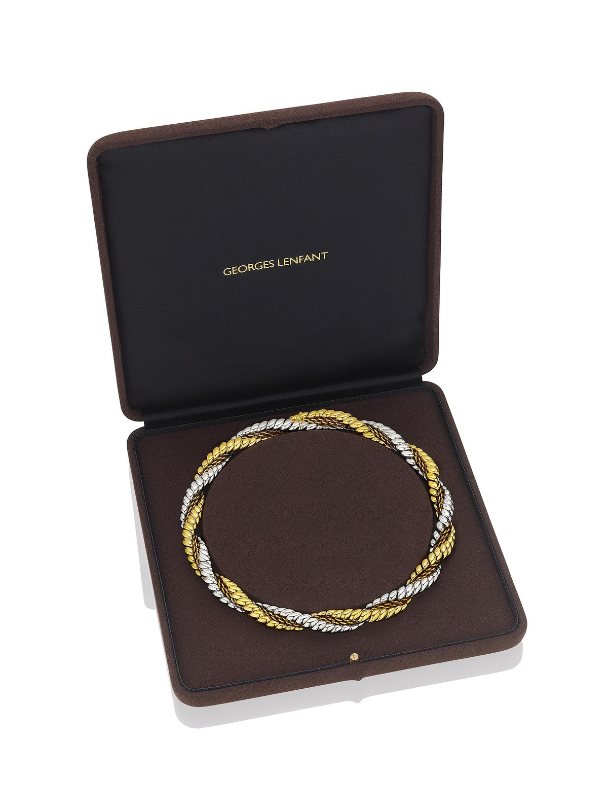 Bicolored Gold Necklace by Jacques Lenfant for Georges Lenfant, Paris, circa 1965